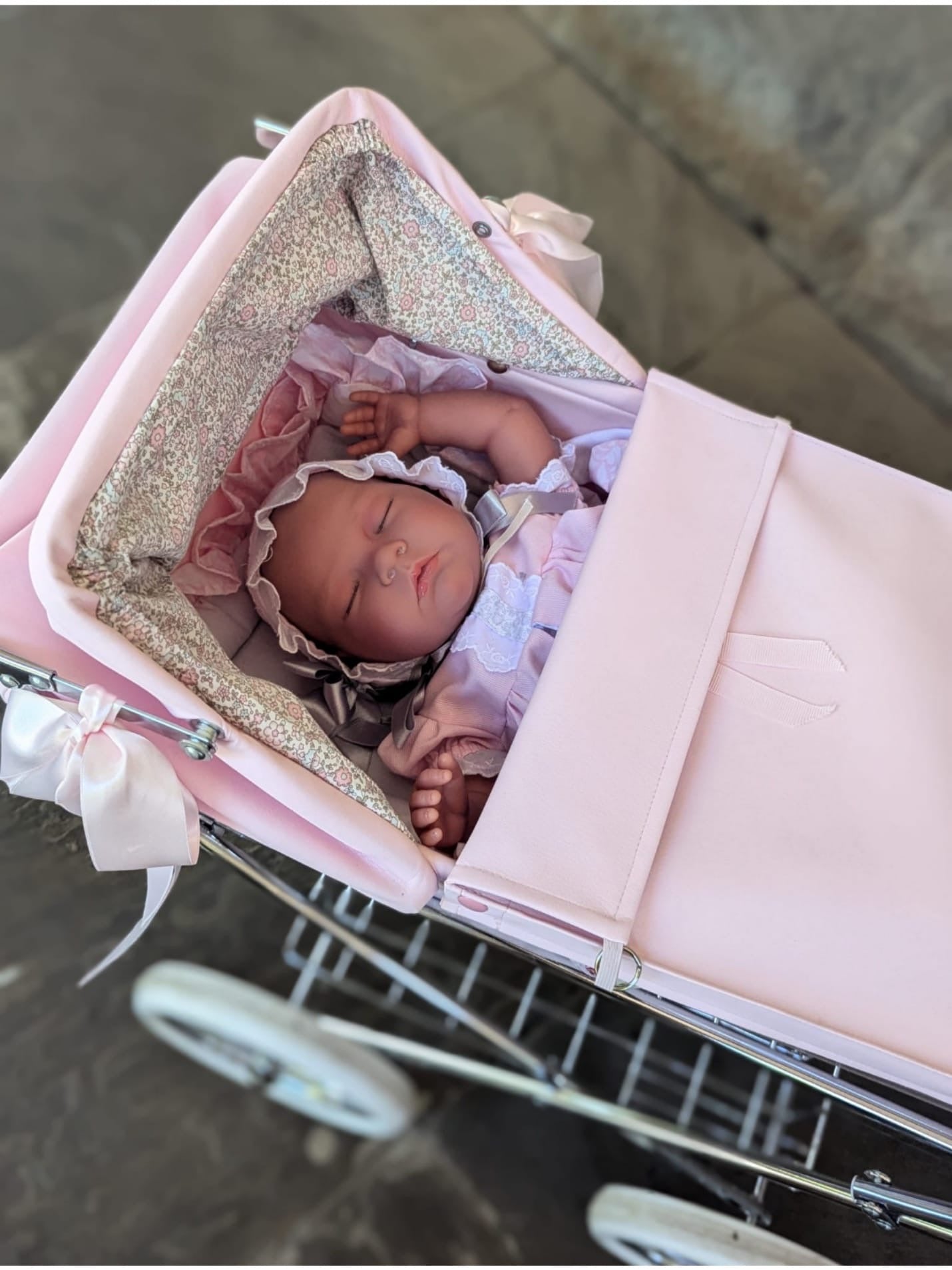 Cochecito de muñecas minisweet Rosa + Bolso