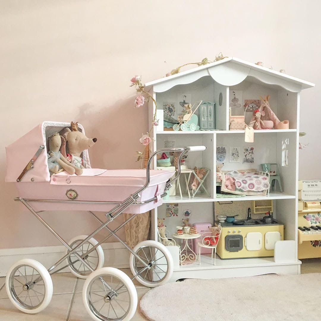 Cochecito de muñecas minisweet Rosa + Bolso