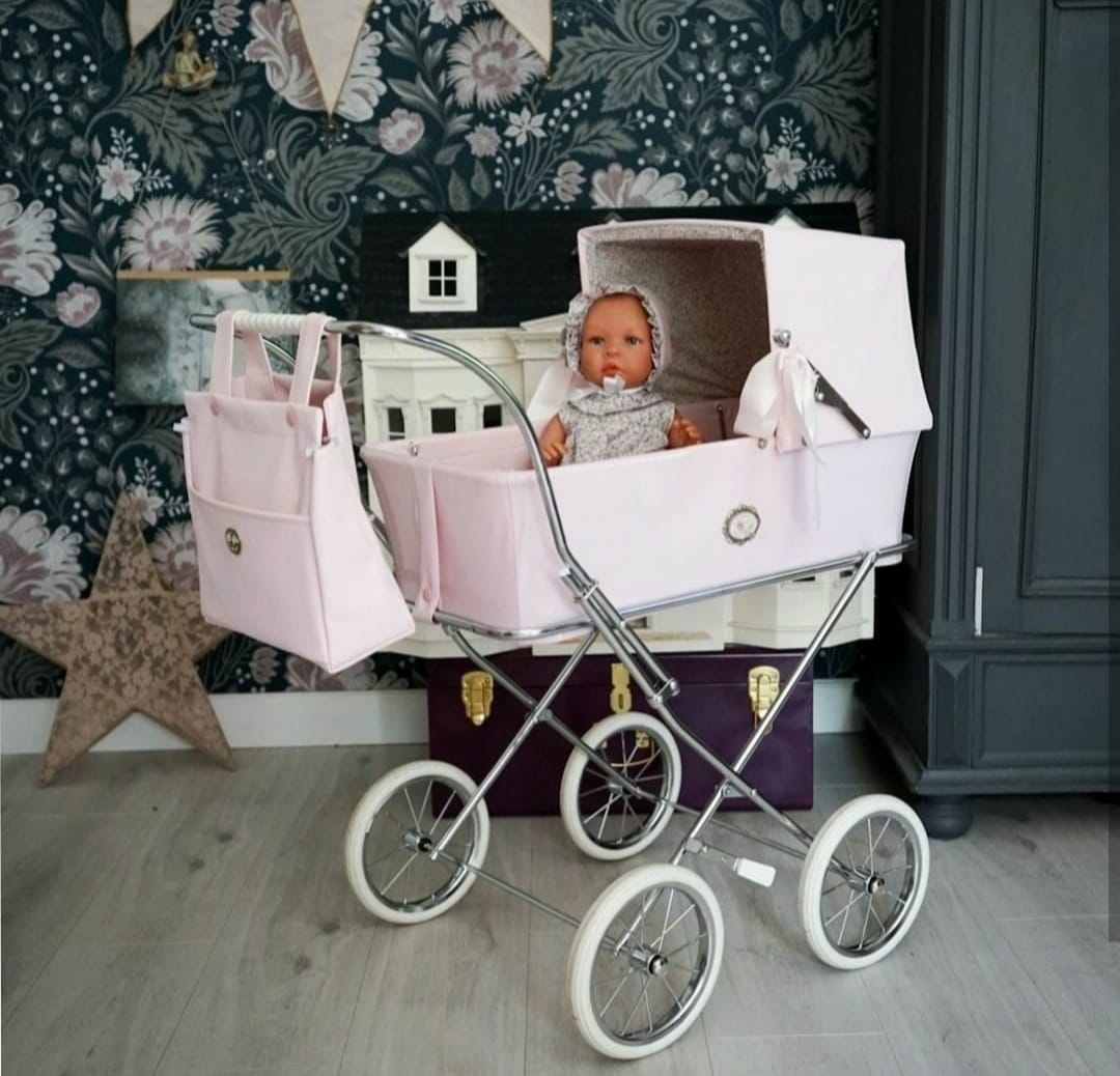 Cochecito de muñecas minisweet Rosa + Bolso
